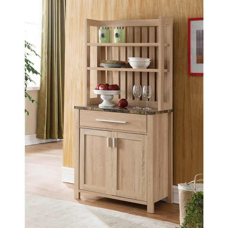 Latitude Run® 31'' Wood Baker's Rack with Microwave Compatibility Wayfair